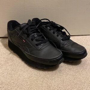 Reebok Classic Renaissance Black Leather Sneakers Size 7.5